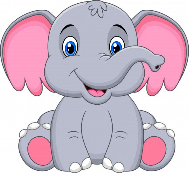 an elephant with big ears sitting down