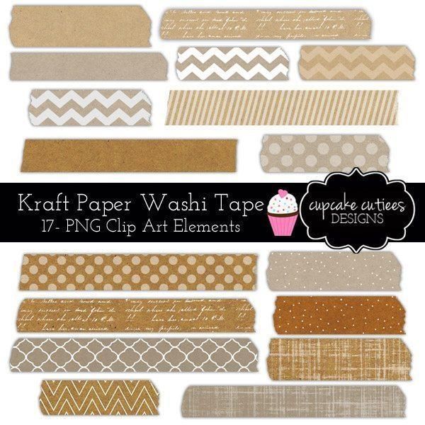 Kraft Paper Washi Tape Digital Clip Art Elements Mygrafico Washitape Washi Tape Washi Tape Planner Washi