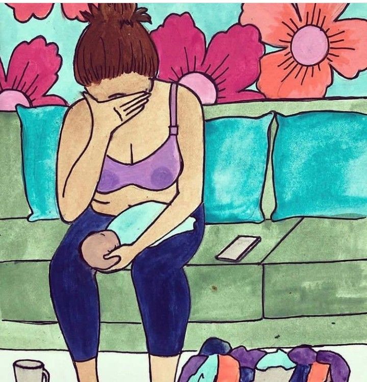 a drawing of a woman sitting on a couch in front of some luggage and flowers