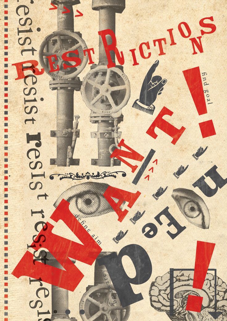 an old poster with many different types of letters and numbers in red, black, and white