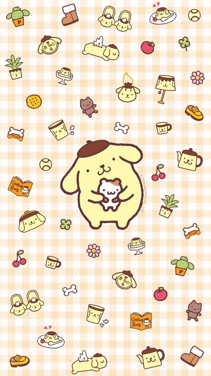 an image of a cartoon bear with food on it's back and other items in the background