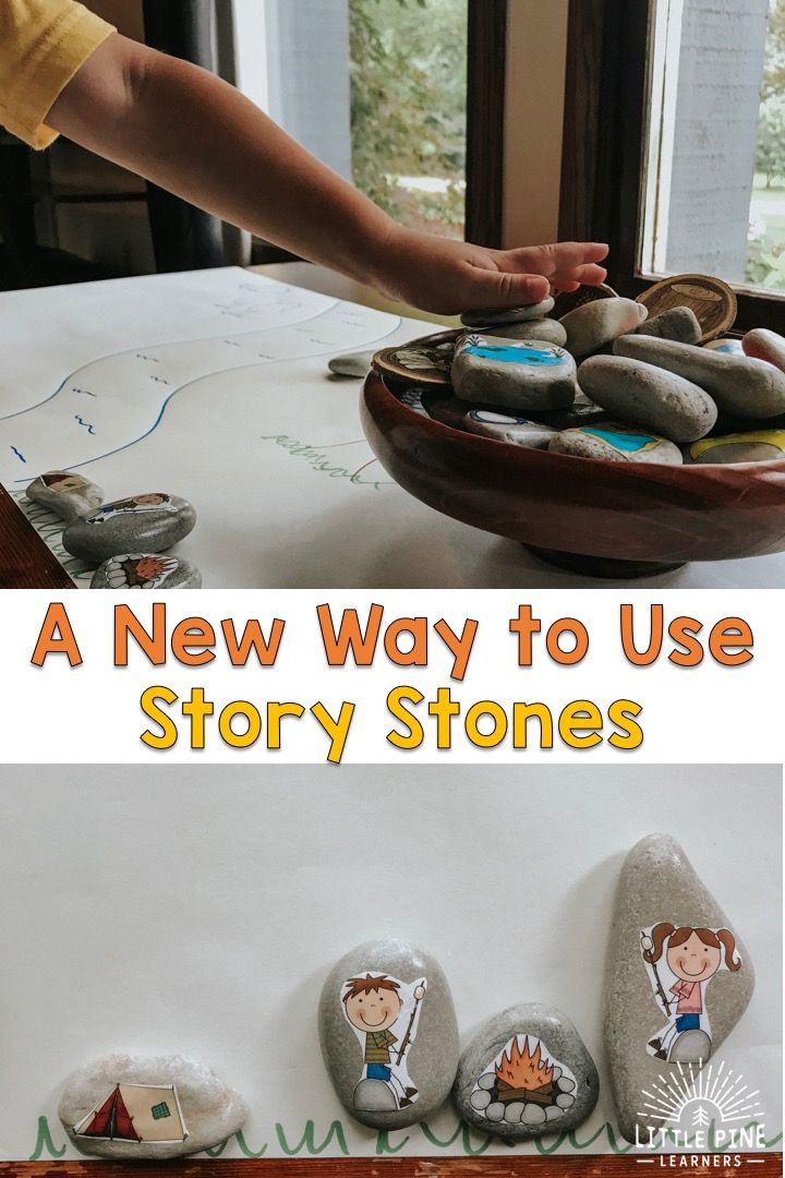 two pictures side by side with the words a new way to use story stones