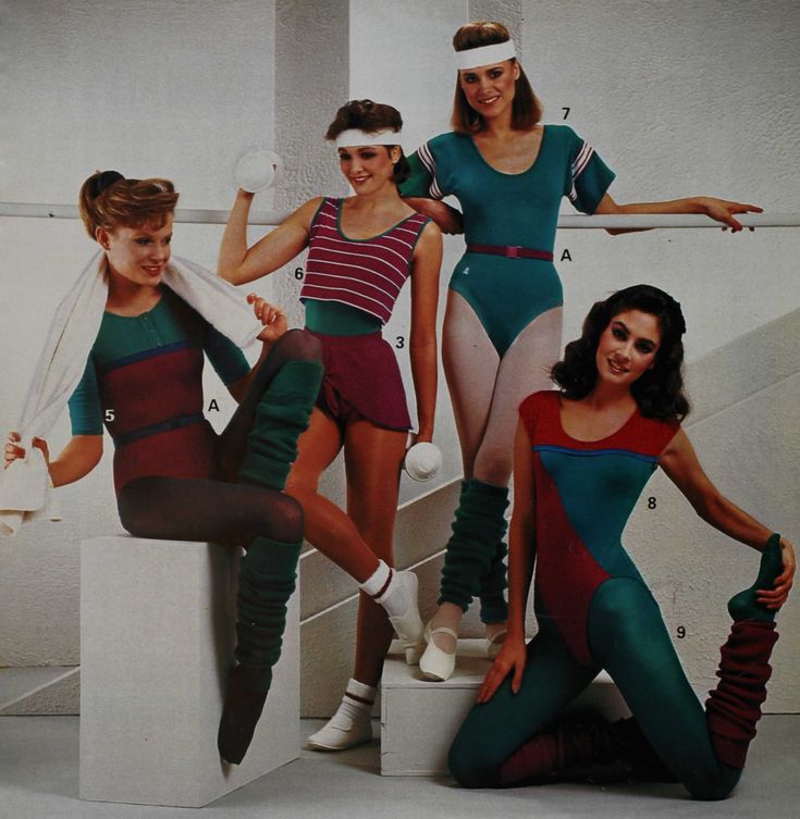 1984 leotards and jazz dance outfits Jazzercise 80s Activewear, 1980s Outfits, 80s Sportswear, The 80s Fashion, 1980s Fashion Trends, Look 80s, 80s Party Outfits, 80s Fashion Trends, Fashion 80s