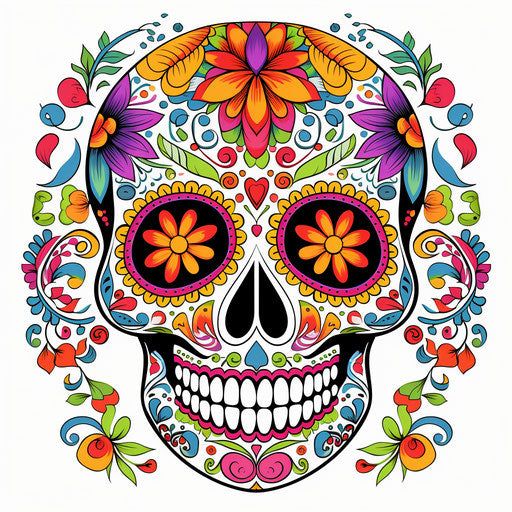 Mexican Clipart in Imressive Style Artwork: HD Vector & 4K Mexican Clipart, Mexican Skull Art, Sugar Skull Artwork, Mexican Sugar Skull, Digital Banners, Quality Tattoo, Colorful Skulls, Unique Tattoo Designs, Halloween Pumpkins Carvings