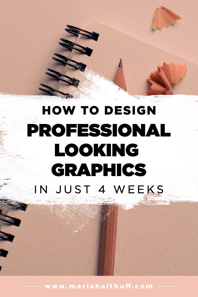 an open notebook with pencils and paper on it that says, how to design professional looking graphics in just 4 weeks