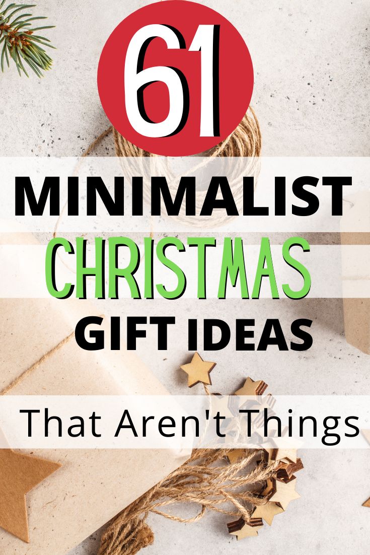 christmas gifts with the text 61 minimalist christmas gift ideas that aren't things