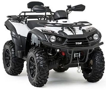 the four - wheeler is parked in front of a white background