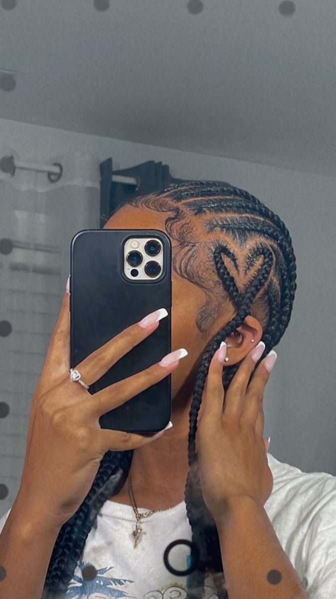 Cornrows Heart, Braids Star, Star Braids, Ghana Braids Cornrows, Girls Braided Hairstyles Kids, Cornrows With Beads, Heart Braids, Straight Back Braids, Curly Braided Hairstyles