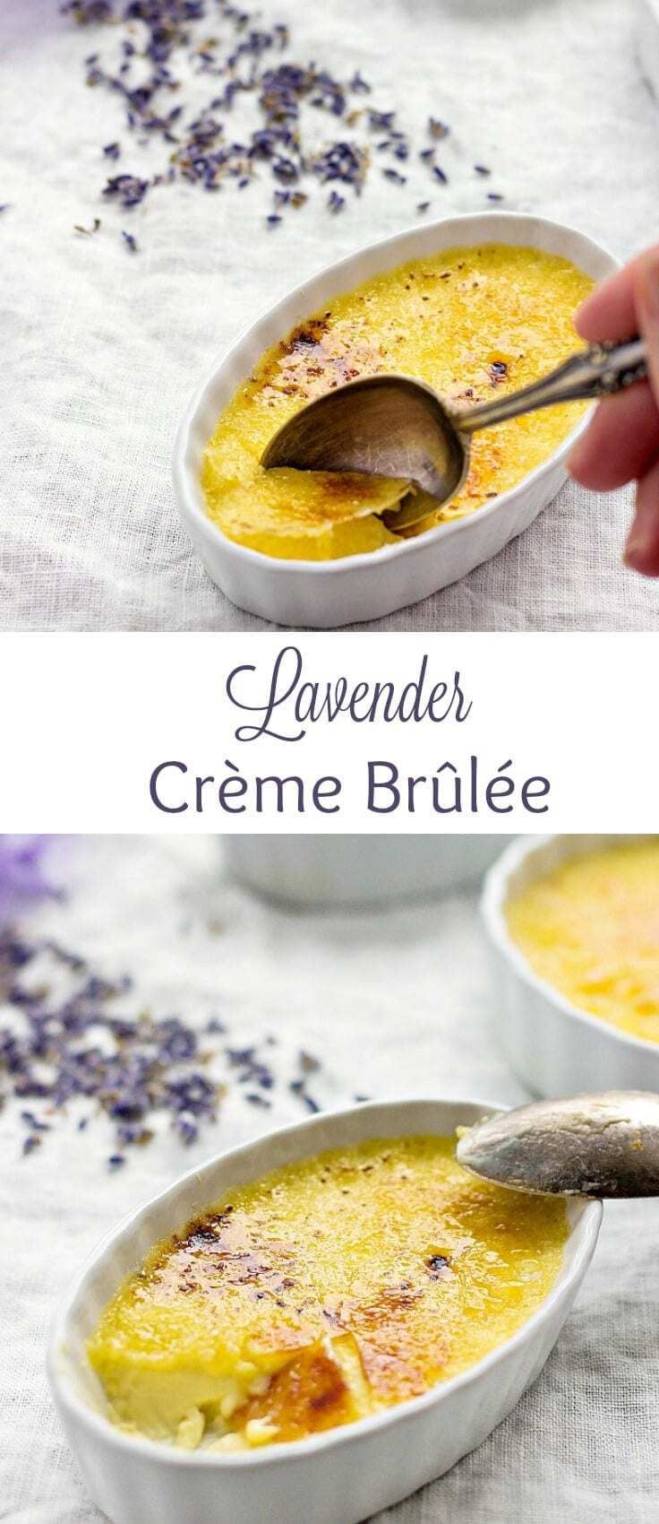 this is an image of a bowl of lavender creme brule