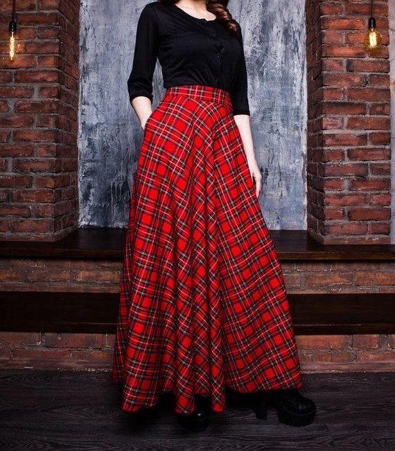 Rouge à carreaux Maxi jupe Tartan Long femme Maxi jupe avec | Etsy Midi Rock Outfit, Circle Maxi Skirt, Diy Maxi Skirt, Red Long Skirt, Maxi Skirt Pattern, Vintage Dresses Online, Midi Skirt Outfit, High Waisted Maxi Skirt, Maxi Skirt Outfits