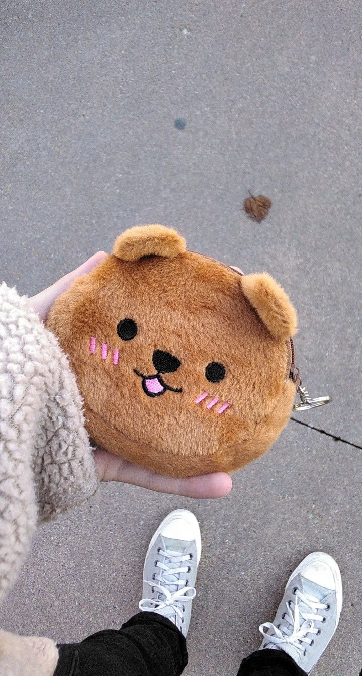 Bear Coin Purse Cute Coin Purse Aesthetic, Coin Purse Aesthetic, Cute Coin Pouch, Kawaii Coin Purse With Card Slots For Gift, Kawaii Cute Pouch Bag, Kawaii Coin Purse, Tote Bag Diy Pattern, Kawaii Daily Use Coin Purse, Mini Coin Pouch