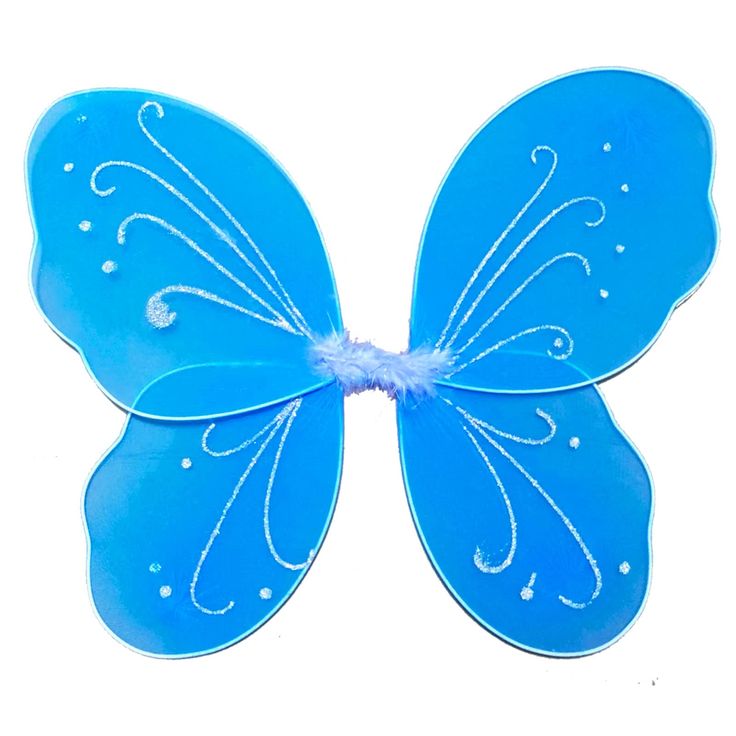 a blue butterfly with white swirls on it's wings