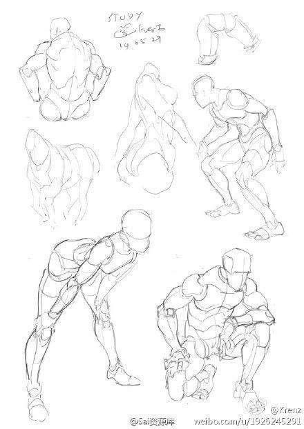 some sketches of different poses and body shapes