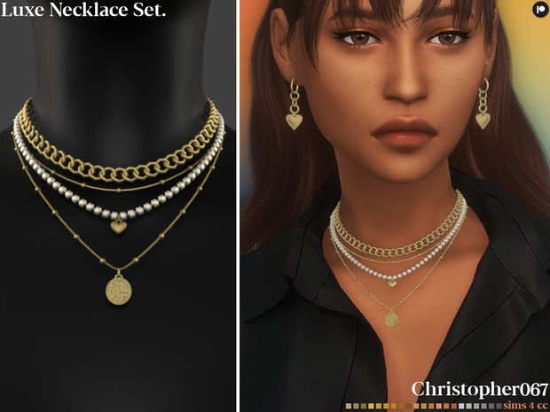 the necklace and earrings are shown in three different styles