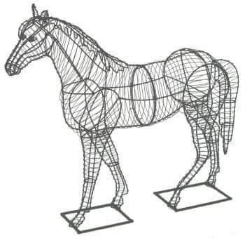 a wire horse is shown on a white background