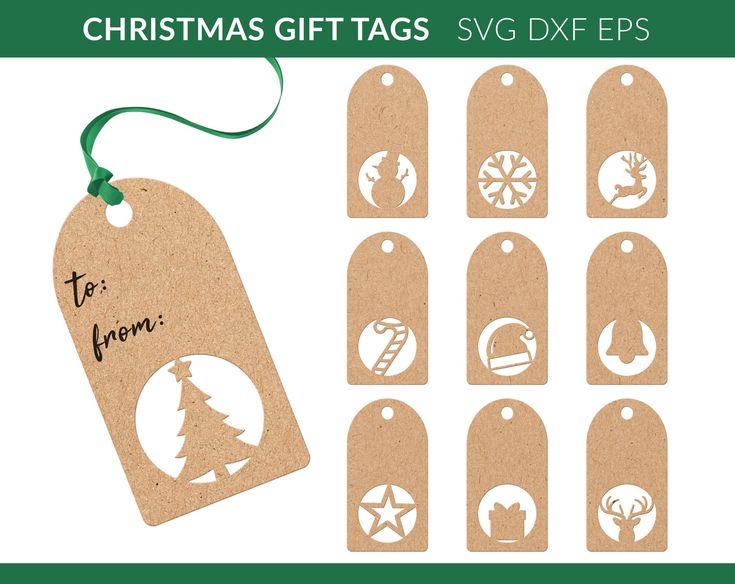 christmas gift tags svg dxf eps