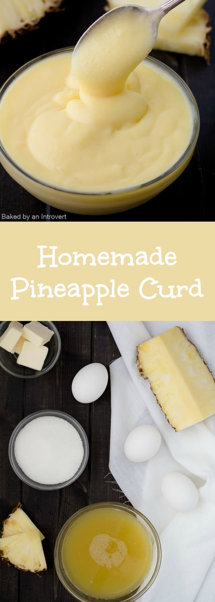 homemade pineapple curd recipe in a glass bowl