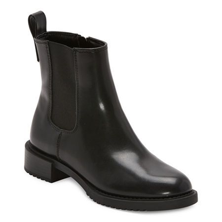 Stay stylish and comfortable with Worthington women's Franz Chelsea boots. Featuring a trendy block heel and memory foam insole for comfort, these versatile boots are ideal for transitioning from day to night with ease.Features: Memory FoamClosure Type: ZipperFootwear Technology: Memory Foam InsoleShaft Circumference: 12 InchesBoot Shaft Height: 4 1/2 InchesPlatform Shoe Height: 1 InchShoe Heel Height: 1 InchUpper/Outer Base Material: 100% PolyuretheneShoe Lining Material: FabricSole Material Co Synthetic Flat Heel Boots For Workwear, Chic Chelsea Boots Medium Width For Winter, Chic Black Chelsea Boots For Winter, Women’s Black Chelsea Boots, Black Chelsea Boots With Round Toe Medium Width, Classic Black Ankle-high Chelsea Boots, Heel Chelsea Boots, Chelsea Boots Black, Trendy Block Heels