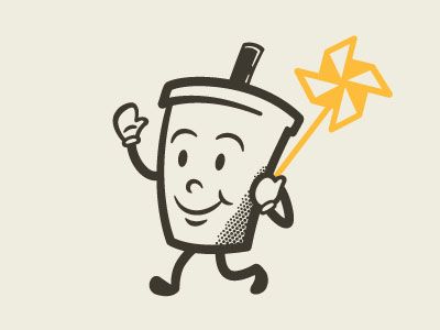 an illustration of a coffee cup with a lightning bolt coming out of it's mouth