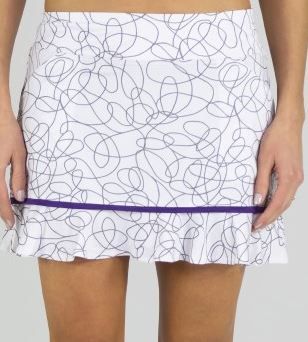 Featuring those cosmic swirls and that royal purple, you're going to love the coverage this skort provides. The ruffling detail gives it an extra feminine edge!