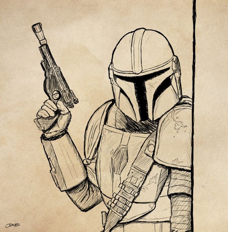 The Mandalorian Star Wars Drawing Ideas, Star Wars Characters Drawings, Mandalorian Drawing, Star Wars Art Drawings, Drawing Stars, Drawing Ideas Easy, Posca Art, Star Wars Drawings, Star Wars Artwork