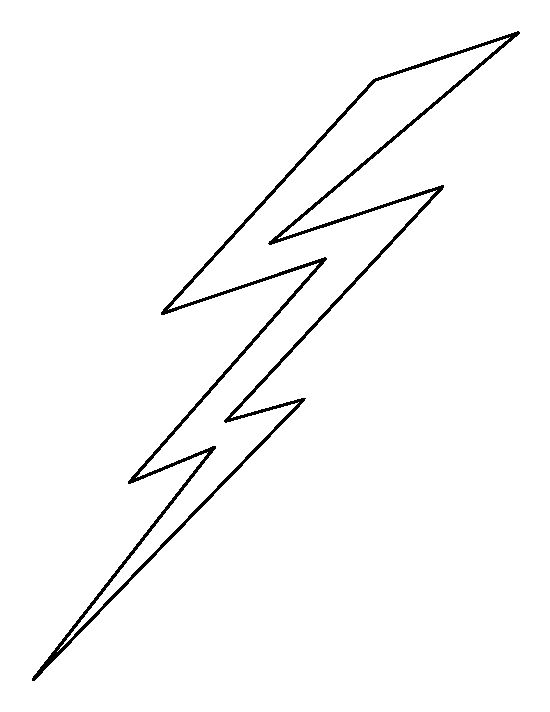 a black and white drawing of a lightning bolt