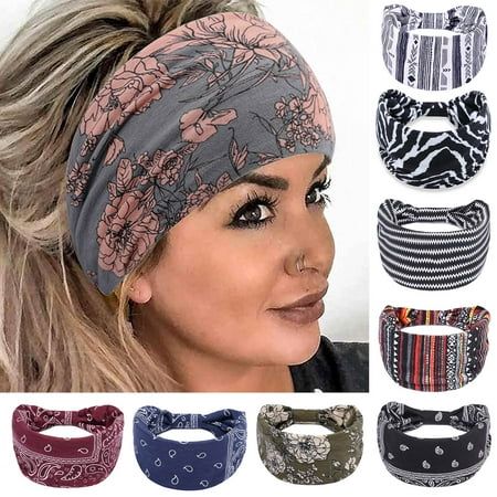 Description: What can this makeup headband with high elastic and wide design offer you is that fits your head and keep your hair away from the face. It is the hairband features that can perfectly match your daily outfit for travel, lover dating and family party because of Bohemia retro pattern design. Vintage headband is made of premium fabric, which is very soft, durable and comfortable, providing you a better experience. The length of this product is 24cm and width is 13cm. Stretchy headband i Boho Headbands, Running Hairstyles, Stil Boho, Yoga Headband, Vintage Headbands, Stretchy Headbands, Estilo Boho Chic, Turban Headwrap, Bandana Hairstyles