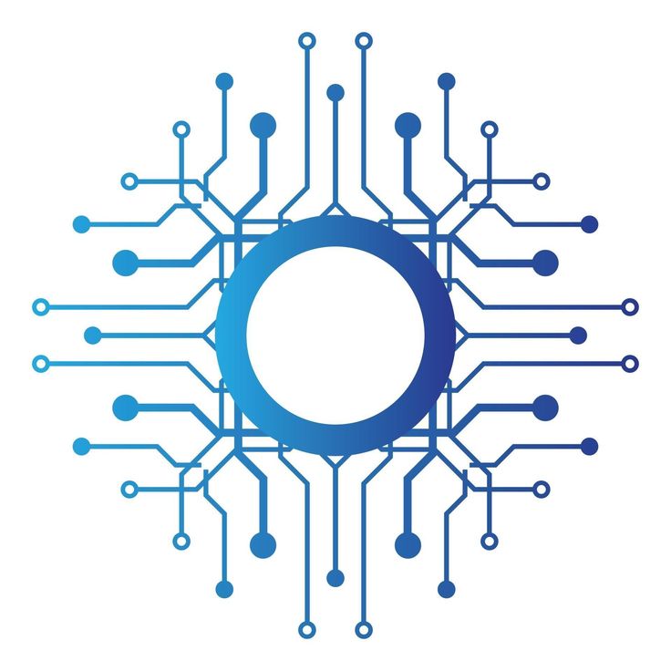 an electronic circuit board with a circle in the middle