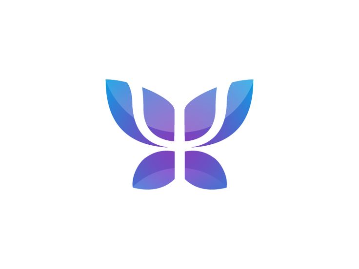 a blue and purple butterfly logo