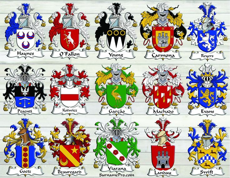 the coat of arms of different countries are shown in this image, and there are many colors