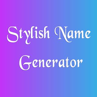 the words stylish name generator are in white on a blue and purple background