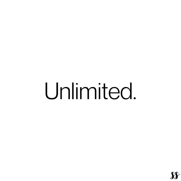 the word'unlimted'is written in black on a white background