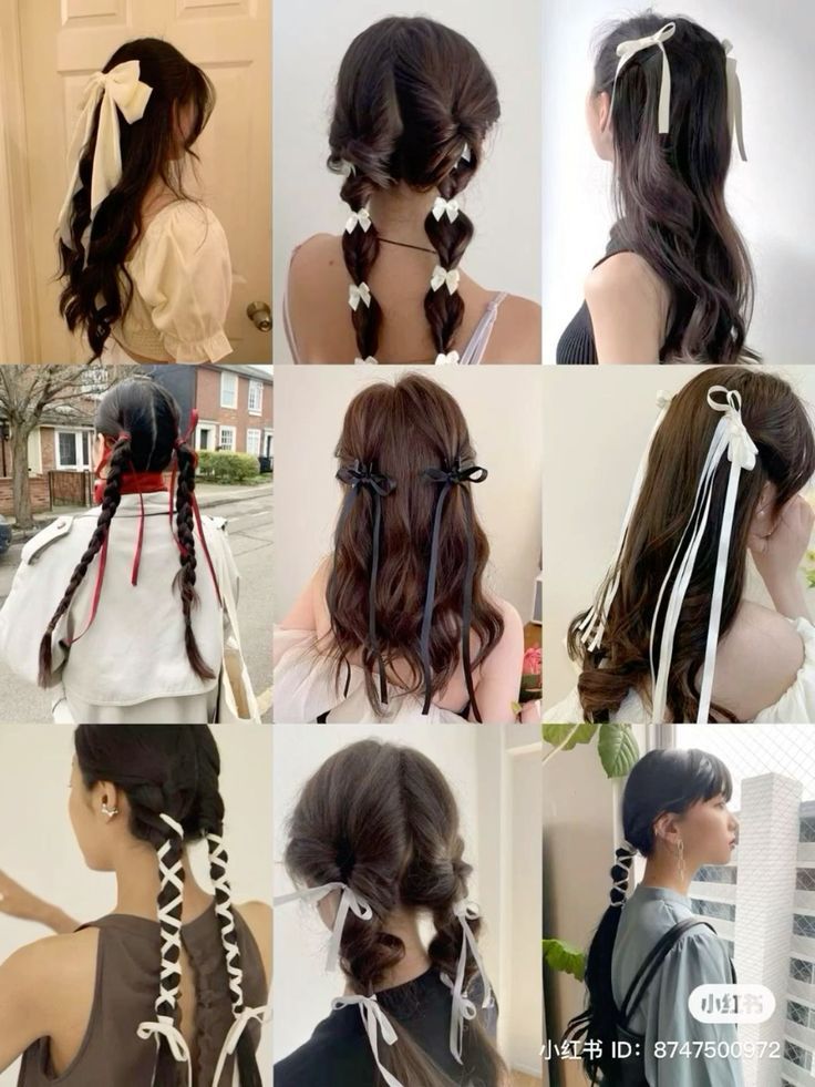 #momcut #couleurcheveux2024 #fishtailbraid #κούρεμαbob #blackhairwithblondemoneypiece #2000schunkyhighlights #sunkissedhairbrunette #edgesideas #裾カラーボブ #promhairstyles #cooperbalayagebrunettes #fluffybobblackwomen #ιδεεςγιακουρεματα #warmhoneyblonde #crazyhairday Braids Hairstyles Medium Hair, Ribbons In Hair Braid, Long Ribbon Hairstyle, Medium Hair Styles Braids, Xiao Hong Shu Hairstyle, Hairstyles With Ribbon Braided, Hair With Ribbon Hairstyles, Braided Hairstyles With Ribbon, Hair Styles With Ribbons