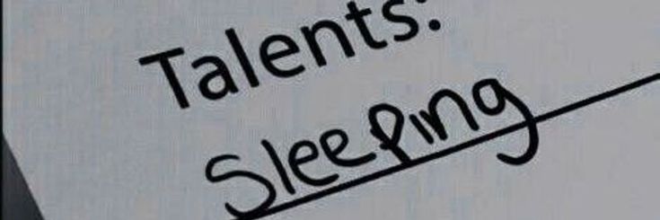 a piece of paper that has the words talent is sleeping on it and an arrow pointing up