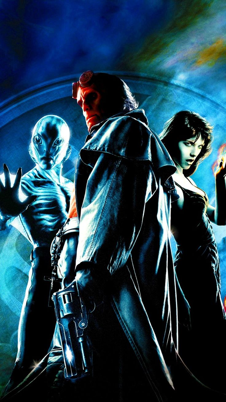 two sci - fi characters standing in front of an alien man and woman with their hands up