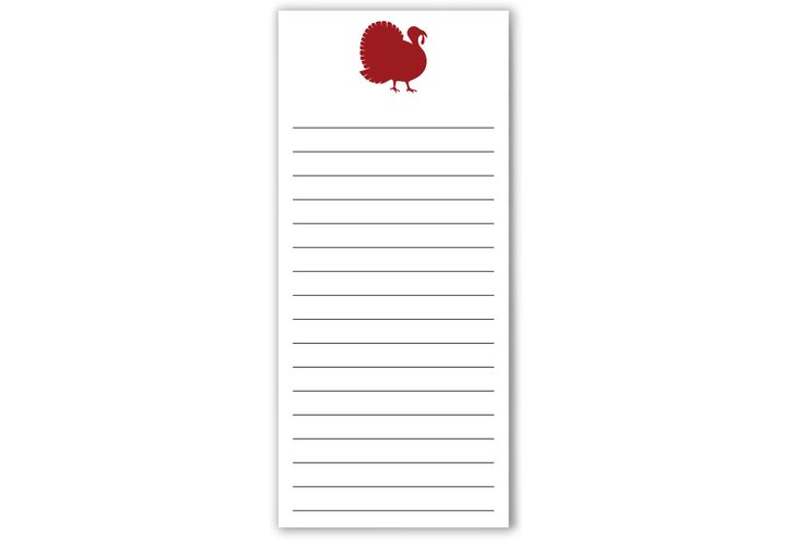 a paper with a red turkey on it