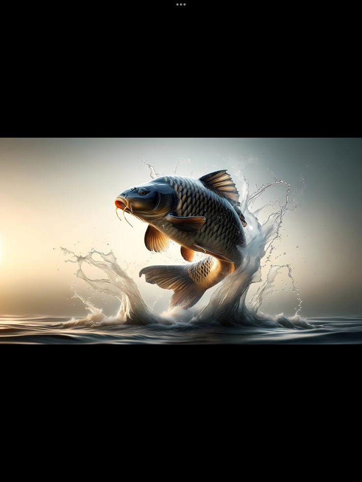 a fish is jumping out of the water