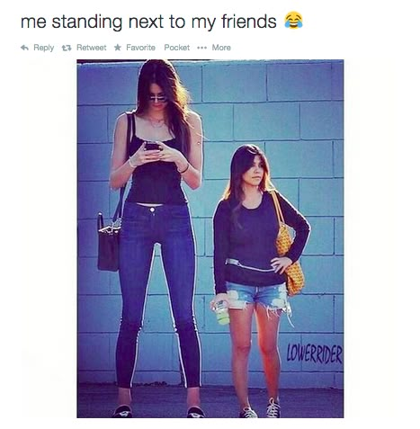 two girls standing next to each other with the caption me standing next to my friends