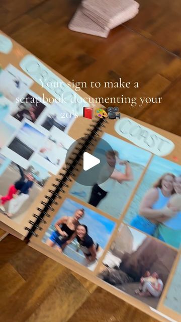 an open photo book with photos on it