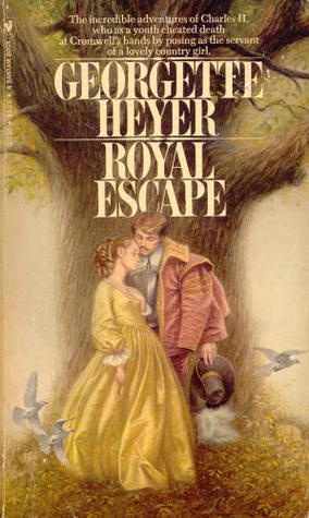 the cover to george heyer's royal escape, with an image of a man and