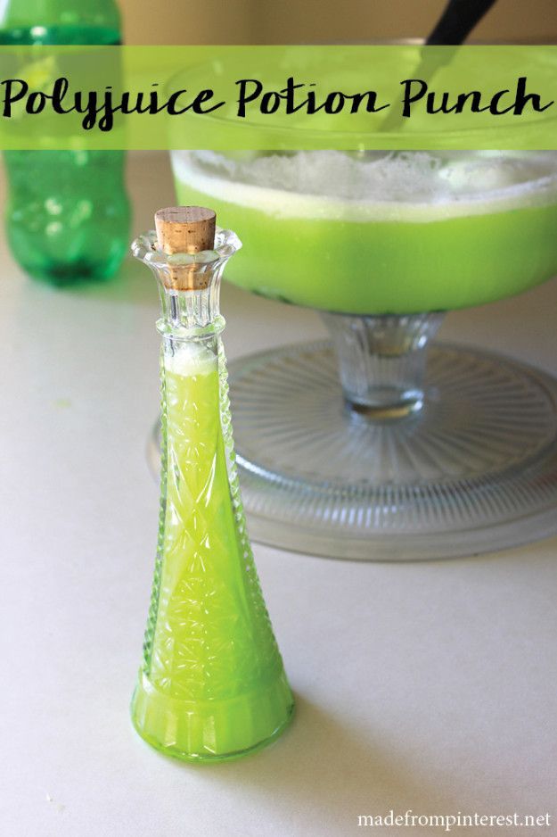 an advertisement for polyquee potton punch on a table with bottles and glasses