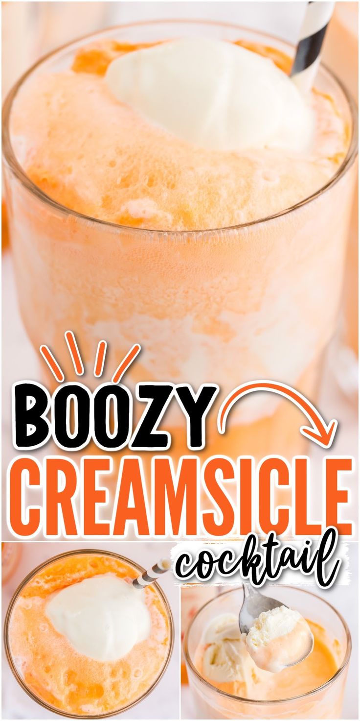 boozy creamsice cocktail recipe with oranges and whipped cream