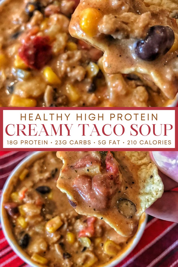 healthy high protein creamy taco soup