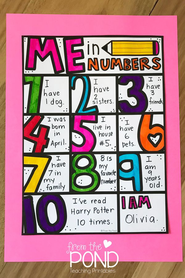 a card with the words me in numbers on it