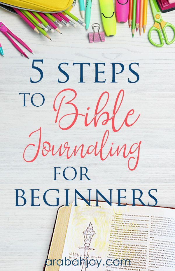 an open book with the title 5 steps to bible journaling for beginners