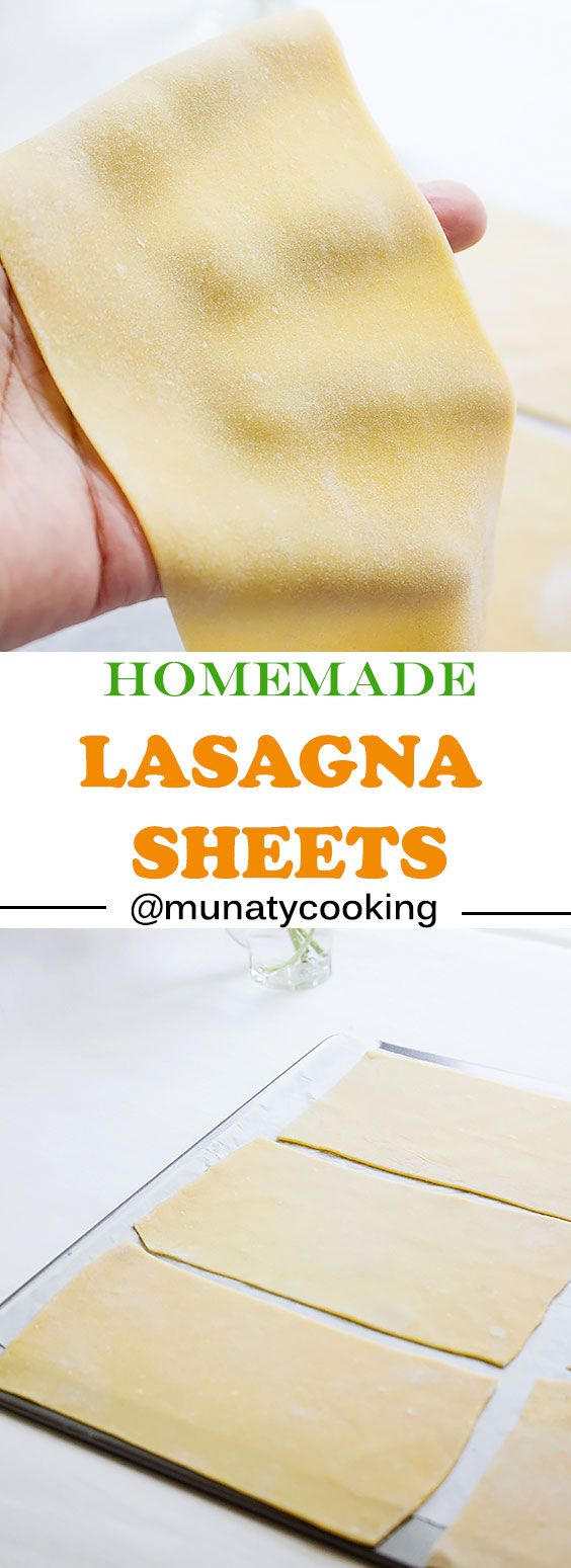 the homemade lasagna sheets are ready to be cut into squares