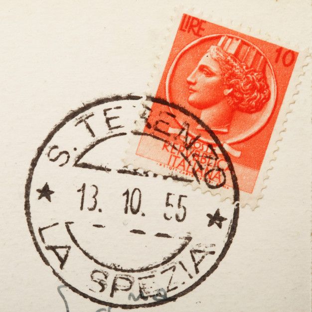 a stamp with an image of a woman on it