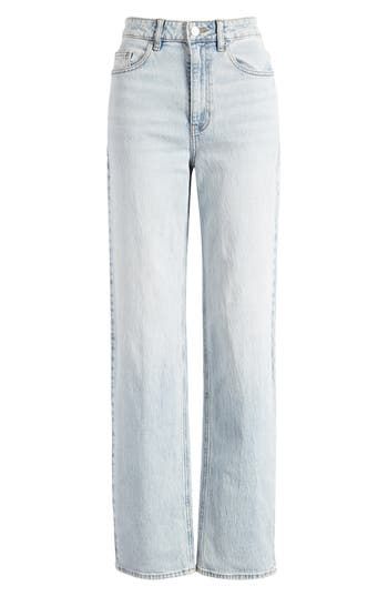 Roomy jeans are cut with a hint of stretch and turned to the perfect shade of sunbaked fade. 99% cotton, 1% spandex Machine wash, tumble dry Imported Light Grey Straight Jeans, Cute Jeans With No Rips, Light Wash Straight Bottoms With Five Pockets, Straight Light Wash Bottoms With Five Pockets, Summer Washed Blue Rigid Denim Flare Jeans, Summer Faded Denim Flare Jeans, Summer Washed Blue Rigid Denim Jeans, Summer Washed Blue Jeans With Five Pockets, Washed Blue Rigid Denim Jeans For Summer