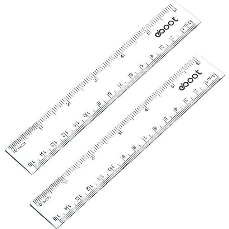 two rulers with numbers on each side and one measuring the other in different directions,