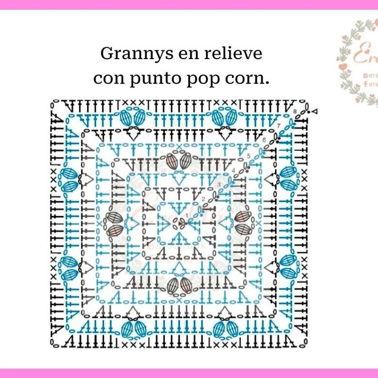 a cross stitch pattern with the words grannys en relieve con punto pop corn